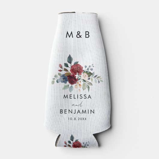 フローラブルゴーニュエレガントスクリプト結婚式の引き出物 ボトルクーラー (正面)