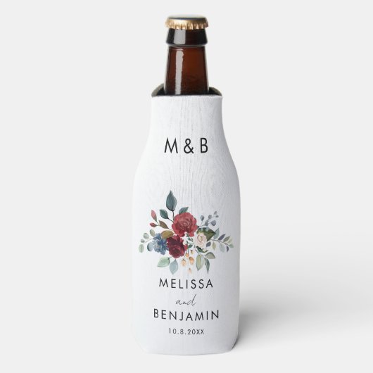 フローラブルゴーニュエレガントスクリプト結婚式の引き出物 ボトルクーラー (ボトル正面)