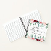 フローラブルゴーニュエレガントーピンクベビーシャワー ノートブック (内部)