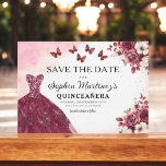 フローラブルゴーニュザデイト誕生日キンセアニェラ セーブザデート<br><div class="desc">フローラBurgundy Save the Date誕生日招待状とのスタイルであなたのキンチェニェラを発表。このエレガントデザインは、繊細なフローラアクセントで飾られた豊かなブルゴーニュの色合いを特徴とし、時代を超越したお祝いに最適。洗練されたレイアウトは、すべての重要な詳細を提供し、ゲストが特別な日に自分のカレンダーをマークすることを保証する。金ゴールドや他の色と組み合わせても、ブルゴーニュなトーンはロマンスと壮大さを呼び起こす。この美しく細工された日付を除き、あなたのイベントが覚えておくべき一つであることを確認して、あなたのキンセアニラのトーンを設定しなさい。</div>