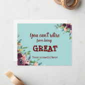 フローラブルゴーニュティール（緑がかった色）ハッピーリタイア ノートカード (正面/裏面インサイチュ)