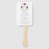 フローラブルゴーニュネイビーブルーグリーナリークレストエレガントップ ハンドファン (正面)