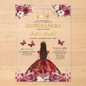 フローラブルゴーニュバタフライプリンセスキンセアニェラ アクリル招待状 (正面)