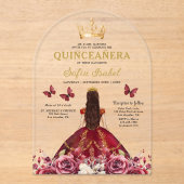 フローラブルゴーニュバタフライプリンセスキンセアニェラ アクリル招待状 (正面)