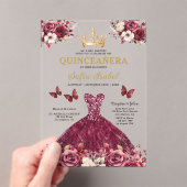 フローラブルゴーニュバタフライプリンセスキンセアニェラ アクリル招待状 (インサイチュ (ポータブル))