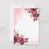 フローラブルゴーニュバタフライプリンセスキンセアニェラ 招待状 (裏面)