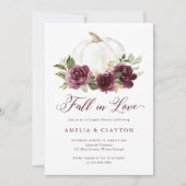 フローラブルゴーニュパンプキン秋インラブカップルのシャワー 招待状 (正面)