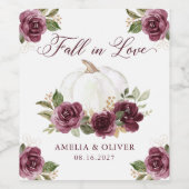 フローラブルゴーニュパンプキン秋インラブ結婚ズ ワインラベル (シングルラベル)