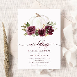 フローラブルゴーニュパンプキン秋グリーン結婚リー 招待状