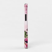 フローラブルゴーニュピンクドリップグリッターモノグラム Case-Mate iPhoneケース (裏面/右)