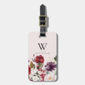 フローラブルゴーニュピンクパープルモノグラム ラゲッジタグ (正面縦)