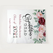 フローラブルゴーニュピンク卒業2021年背景 タペストリー (正面(横))