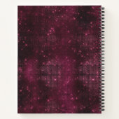 フローラブルゴーニュピンク銀フェイクグリッターモノグラム ノートブック (裏面)