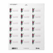 フローラブルゴーニュブルーウェディングRSVPアドレス ラベル (フルシート)