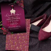 フローラブルゴーニュプリンセス金ゴールド誕生日キンセアニラ 招待状