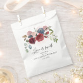 フローラブルゴーニュボタニカルダスティブルーウォーター色 フェイバーバッグ (クリップ留めされた状態)