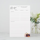 フローラブルゴーニュマゼンタパープルキッチンレシピカード (スタンド正面)