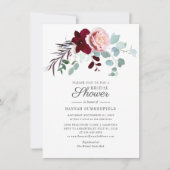 フローラブルゴーニュユーカリ葉ブライダルシャワー 招待状 (正面)