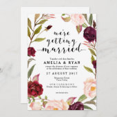 フローラブルゴーニュリーフィー結婚式招待状 招待状 (正面/裏面)