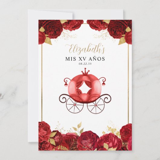 フローラブルゴーニュレッドシンデレラ王室のキンセアニェラ 招待状 (裏面)