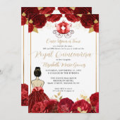 フローラブルゴーニュレッドシンデレラ王室のキンセアニェラ 招待状 (正面/裏面)