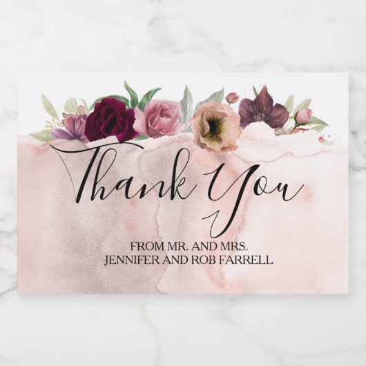 フローラブルゴーニュ及びヴィンテージ赤面結婚式の引き出物 スパークリングワインラベル (シングルラベル)