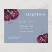 フローラブルゴーニュ埃っぽいブルーウェディングレセプション エンクロージャーカード (正面)