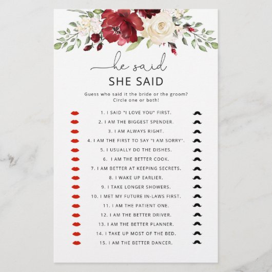 フローラブルゴーニュ彼は彼女はブライダルゲームと言った (正面)