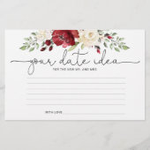 フローラブルゴーニュ日付ナイトアイディア。日付jar 便箋 (正面)