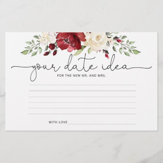 フローラブルゴーニュ日付ナイトアイディア。日付jar 便箋 (正面)