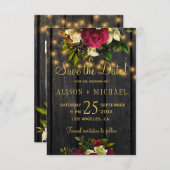 フローラブルゴーニュ木材PHOTO save the date 結婚's セーブザデート (正面/裏面)