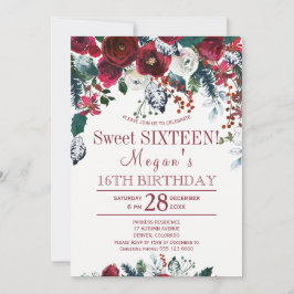 フローラブルゴーニュ松グリーン冬sweet sixteen 招待状