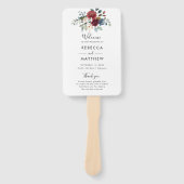 フローラブルゴーニュ水カラースクリプト結婚式 プログラム ハンドファン (正面)