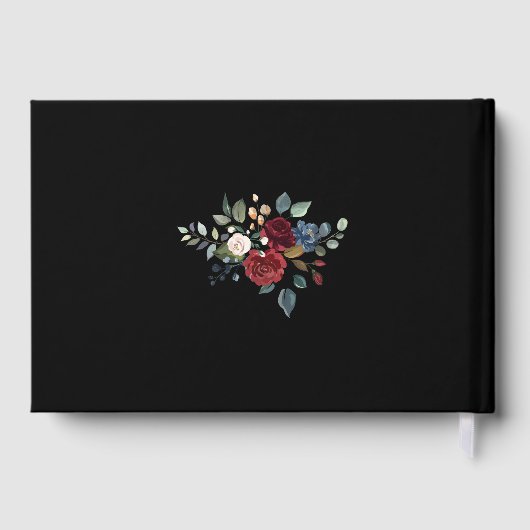 フローラブルゴーニュ水彩秋の結婚式金箔 ゲストブック (裏面)