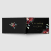 フローラブルゴーニュ水彩秋の結婚式金箔 ゲストブック (全面)