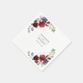 フローラブルゴーニュ水彩結婚葉 スタンダードカクテルナプキン (角)