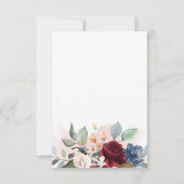 フローラブルゴーニュ水彩結婚葉 招待状 (裏面)