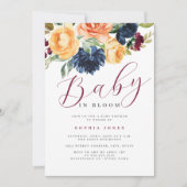 フローラブルゴーニュ海軍ベビーイン開花ベビーシャワー 招待状 (正面)