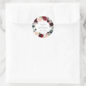 フローラブルゴーニュ海軍赤面 パーソナライズされた ラウンドシール (バッグ)