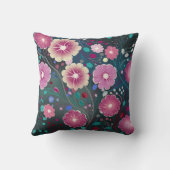 フローラブルゴーニュ深いバラティール(緑がかった色)装飾用クッション クッション (裏面)