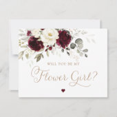 フローラブルゴーニュ白緑の花の女結婚の子 招待状 (正面)