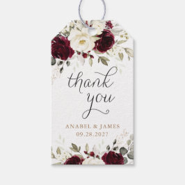 フローラブルゴーニュ白緑結婚金ゴールド ギフトタグ