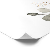 フローラブルゴーニュ白金ゴールド結婚の歓迎サイン ポスター (角)