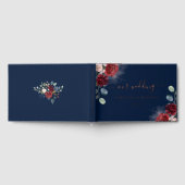 フローラブルゴーニュ秋の結婚式バラゴールドフォイル ゲストブック (全面)