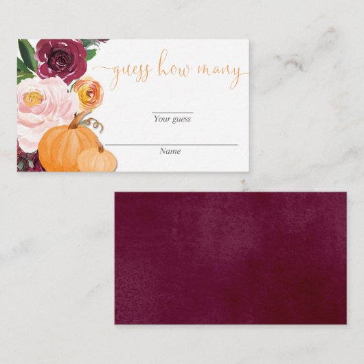 フローラブルゴーニュ秋カボチャは何人だと思う エンクロージャーカード (正面/裏面)