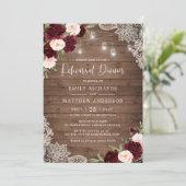 フローラブルゴーニュ素朴ウッドレースリハーサルディナー 招待状 (スタンド正面)