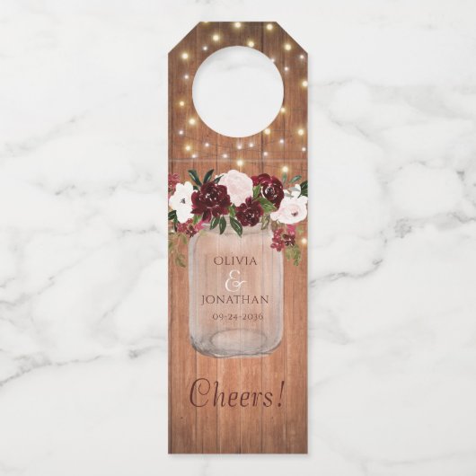 フローラブルゴーニュ素朴ー結婚・メイスン ボトルネックタグ (正面)