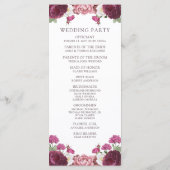 フローラブルゴーニュ結婚の式計画 プログラム (裏面)