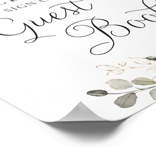 フローラブルゴーニュ結婚グリーナリーのゲストブックサイン ポスター (角)