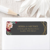 フローラブルゴーニュ結婚グレイ金ゴールド差出人住所 ラベル (インサイチュ)